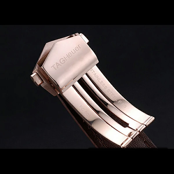 Tag Heuer Carerra Calibre 6 White Dial Red Numbers Brown Leather Band new60059