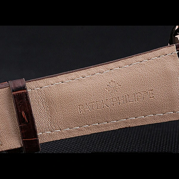 Patek Philippe Grand Complications Gold Case White Dial Roman Numerals Brown Leather Bracelet new60149