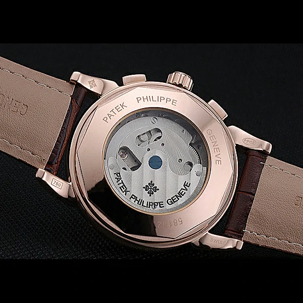Patek Philippe Grand Complications Gold Case White Dial Roman Numerals Brown Leather Bracelet new60149