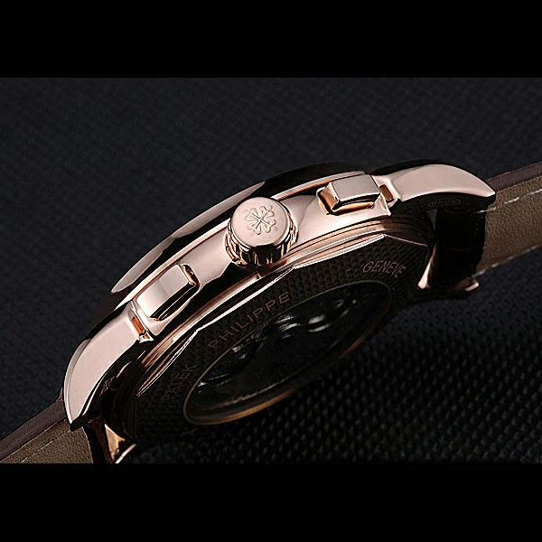 Patek Philippe Grand Complications Gold Case White Dial Roman Numerals Brown Leather Bracelet new60149