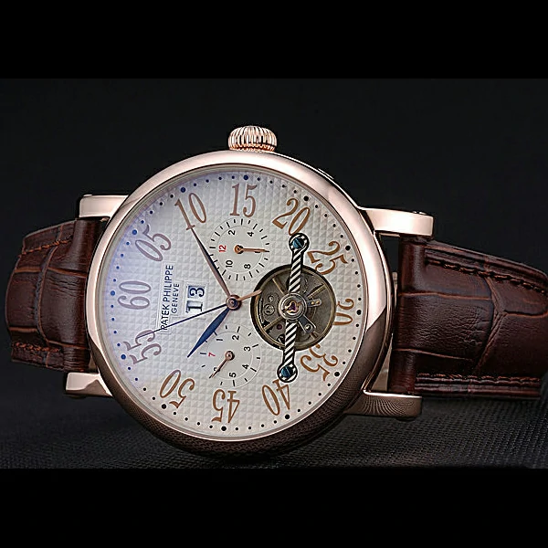 Patek Philippe Grand Complications Gold Case White Dial Arabic Numerals Brown Leather Bracelet new60151