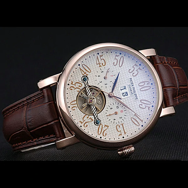 Patek Philippe Grand Complications Gold Case White Dial Arabic Numerals Brown Leather Bracelet new60151