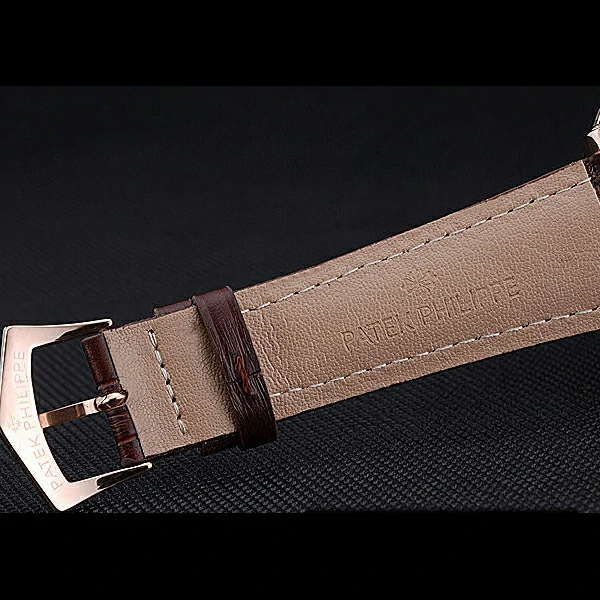 Patek Philippe Grand Complications Gold Case White Dial Arabic Numerals Brown Leather Bracelet new60151