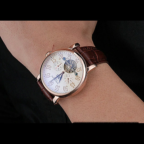 Patek Philippe Grand Complications Gold Case White Dial Arabic Numerals Brown Leather Bracelet new60151