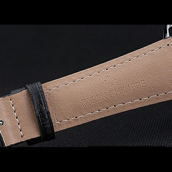 Patek Philippe Grand Complications Stainless Steel Case Black Dial Roman Numerals Black Leather new60152
