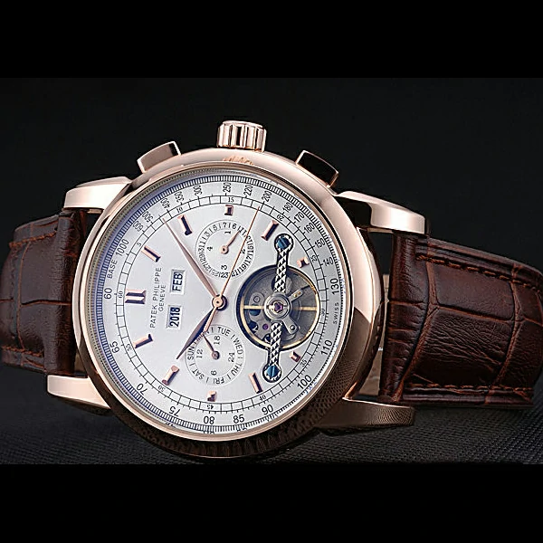 Patek Philippe Grand Complications Gold Case White Dial Brown Leather Bracelet new60155