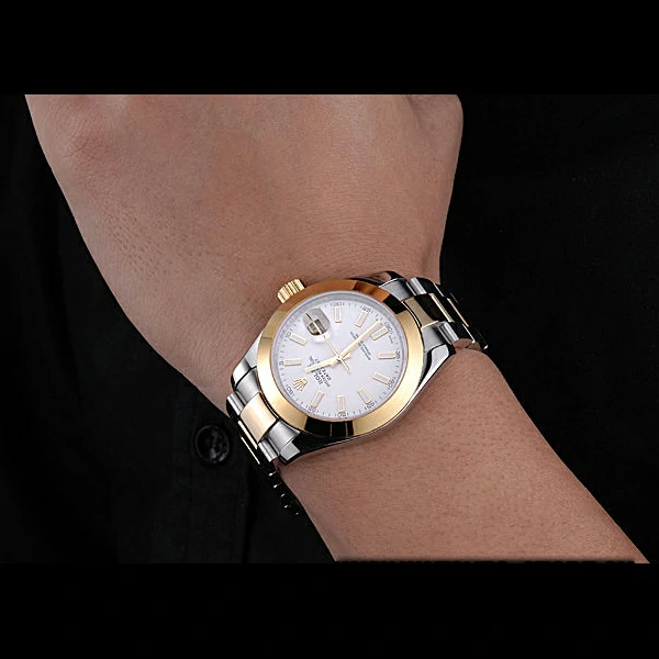 Rolex Datejust Stainless Steel And Gold Case White Dial new60163