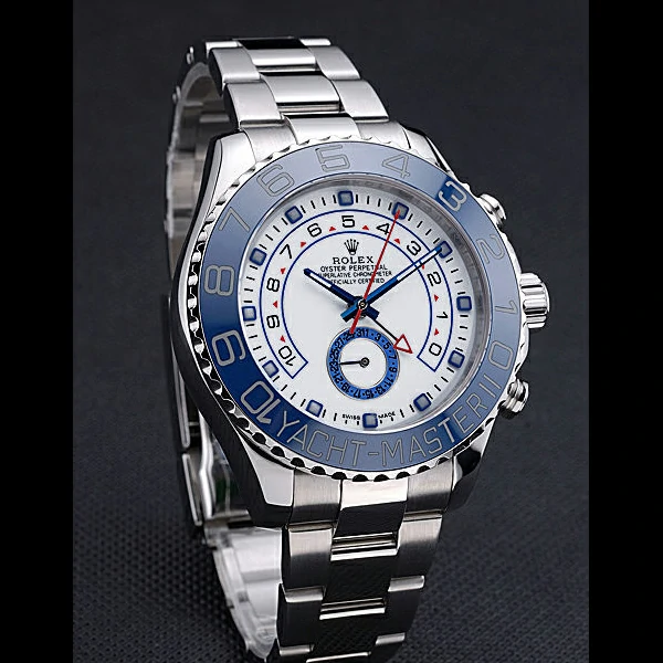 Rolex Yacht Master II White Dial Blue Bezel Stainless Steel Bracelet new60165