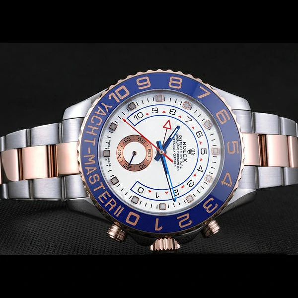 Rolex Yacht Master II White Dial Blue Bezel Stainless Steel and Rose Gold Bracelet new60166
