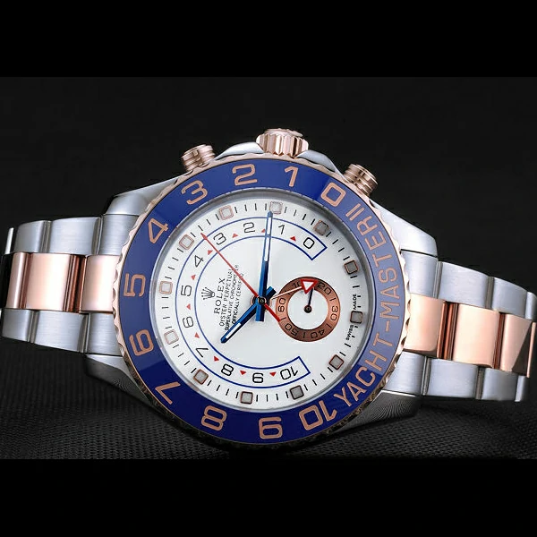 Rolex Yacht Master II White Dial Blue Bezel Stainless Steel and Rose Gold Bracelet new60166