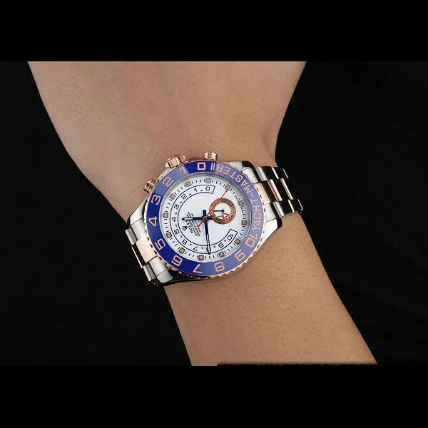 Rolex Yacht Master II White Dial Blue Bezel Stainless Steel and Rose Gold Bracelet new60166