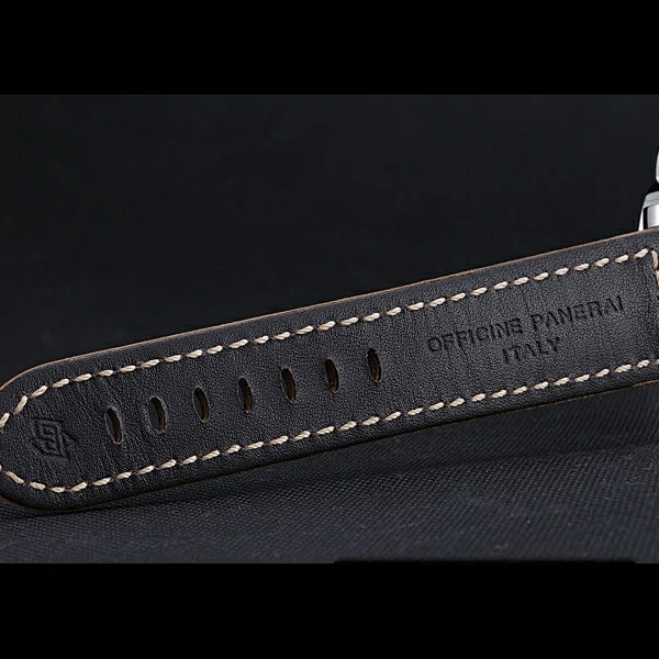 Panerai Luminor Marina Stainless Steel Bezel Khaki Leather Bracelet new60207