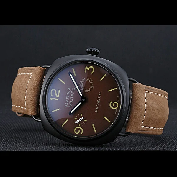 Panerai Luminor Marina Militare Ion Plated Stainless Steel Bezel Khaki Bracelet new60215