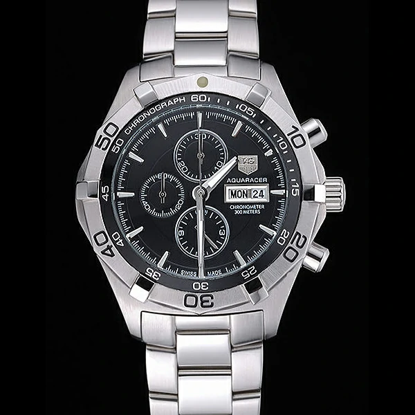 Tag Heuer Aquaracer 2000 Chronograph Black Dial Stainless Steel Band new60297