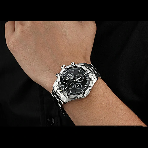 Tag Heuer Aquaracer 2000 Chronograph Black Dial Stainless Steel Band new60297