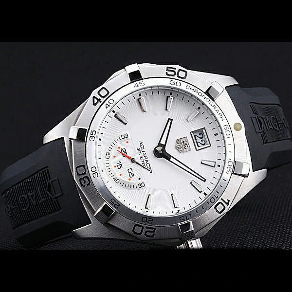 Tag Heuer Aquaracer Grande Date White Dial Black Rubber Band new60298