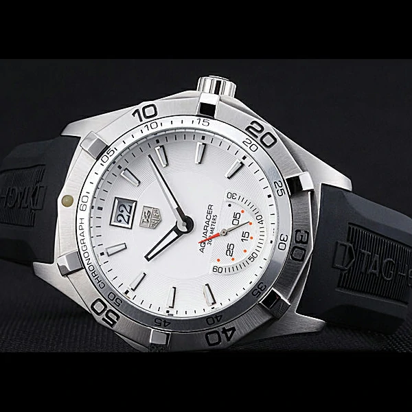 Tag Heuer Aquaracer Grande Date White Dial Black Rubber Band new60298