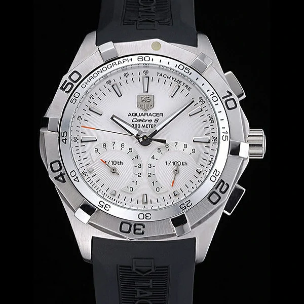 Tag Heuer Aquaracer Calibre S White Dial Black Rubber Band new60299