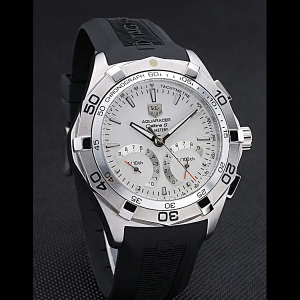 Tag Heuer Aquaracer Calibre S White Dial Black Rubber Band new60299