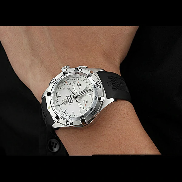 Tag Heuer Aquaracer Calibre S White Dial Black Rubber Band new60299