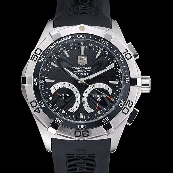 Tag Heuer Aquaracer Calibre S Black Dial Black Rubber Band new60300
