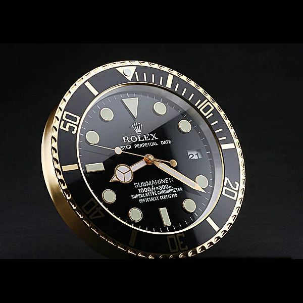 Rolex Submariner Wall Clock Black Gold new60368