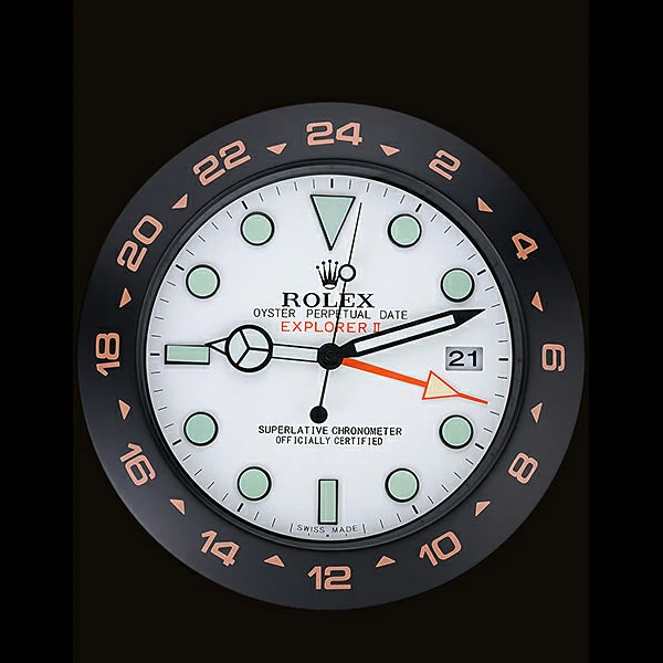Rolex Explorer II Wall Clock Black Orange new60371