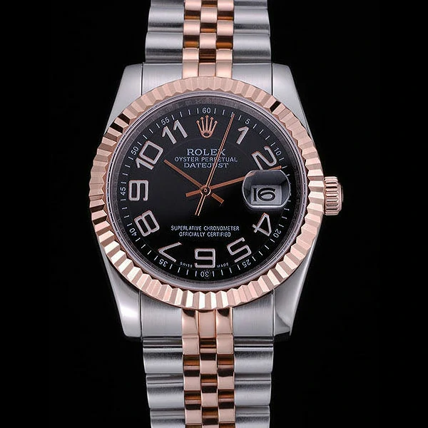 Rolex DateJust Black Dial Stainless Steel and Gold Bracelet new60434