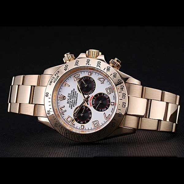 Rolex Cosmograph Daytona White with Black Subdials Gold Bracelet new60437
