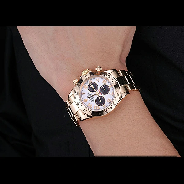 Rolex Cosmograph Daytona White with Black Subdials Gold Bracelet new60437