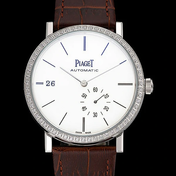 Piaget Altiplano Diamond Silver Case White Dial Brown Leather Bracelet new60514