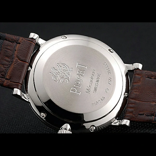 Piaget Altiplano Diamond Silver Case White Dial Brown Leather Bracelet new60514