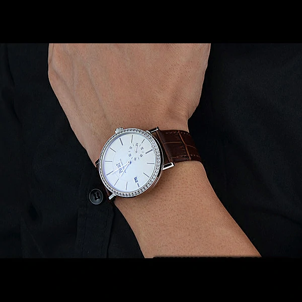 Piaget Altiplano Diamond Silver Case White Dial Brown Leather Bracelet new60514