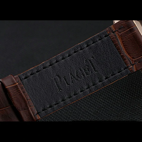 Piaget Altiplano Diamond Gold Case White Dial Brown Leather Bracelet new60515