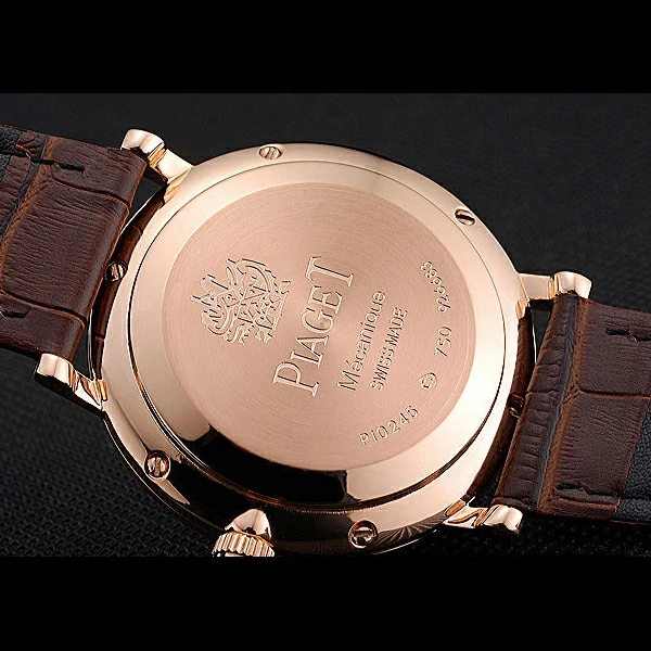 Piaget Altiplano Diamond Gold Case White Dial Brown Leather Bracelet new60515
