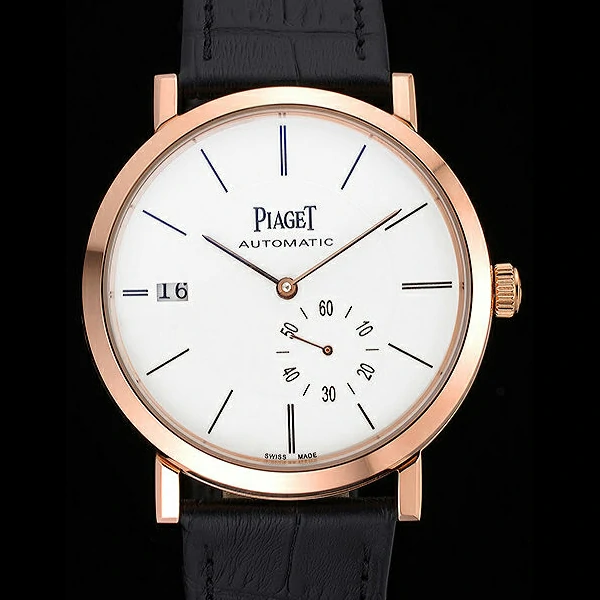 Piaget Altiplano Gold Case White Dial Black Leather Bracelet new60516