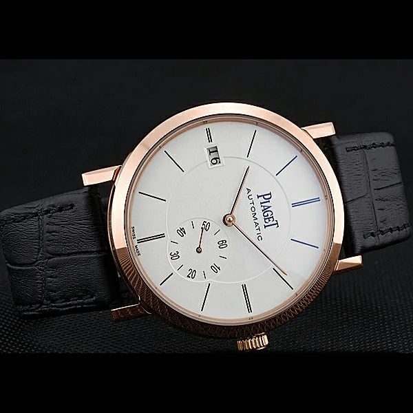 Piaget Altiplano Gold Case White Dial Black Leather Bracelet new60516