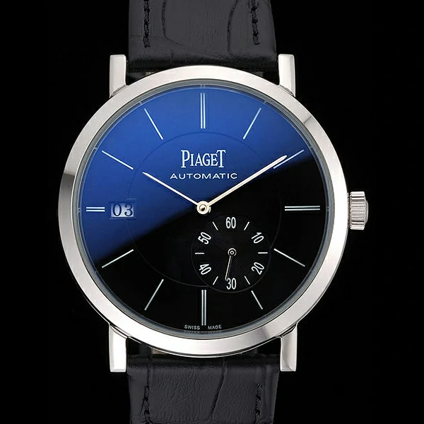 Piaget Altiplano Silver Case Black Dial Black Leather Bracelet new60517