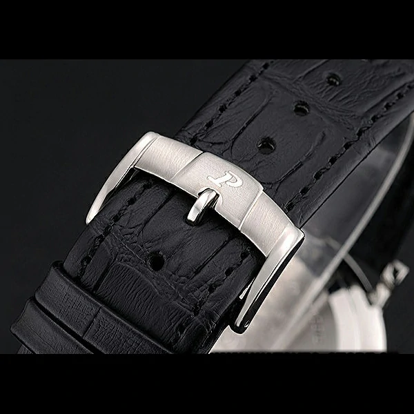 Piaget Altiplano Silver Case Black Dial Black Leather Bracelet new60517