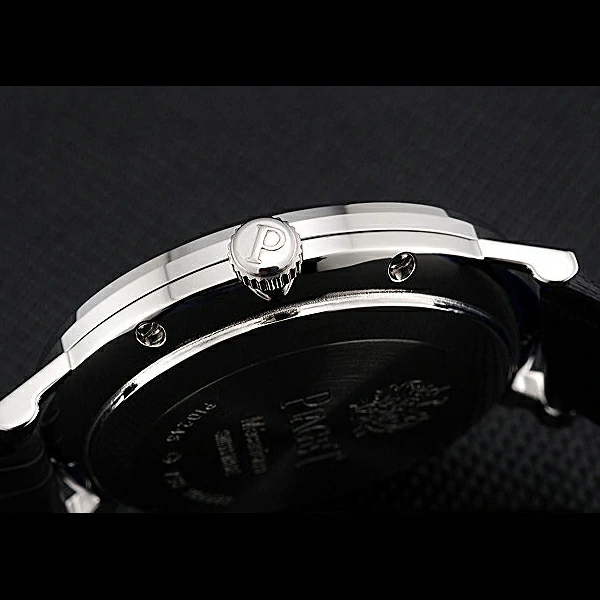 Piaget Altiplano Silver Case Black Dial Black Leather Bracelet new60517