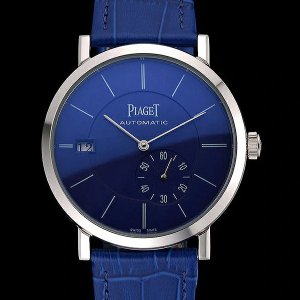 Piaget Altiplano Silver Case Blue Dial Blue Leather Bracelet new60518