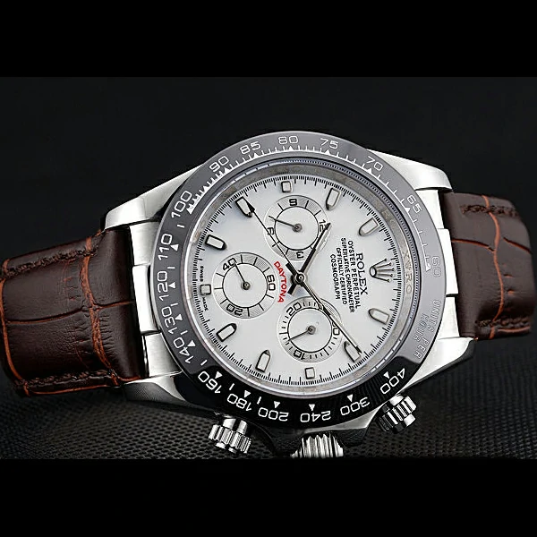 Rolex Cosmograph Daytona Stainless Steel Case White Dial Brown Leather Bracelet new60519