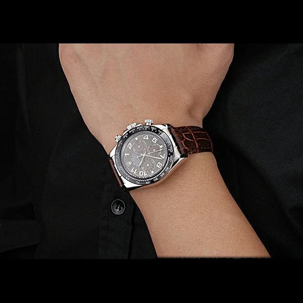 Rolex Cosmograph Daytona Stainless Steel Case Grey Racing Dial Leather Bracelet new60520