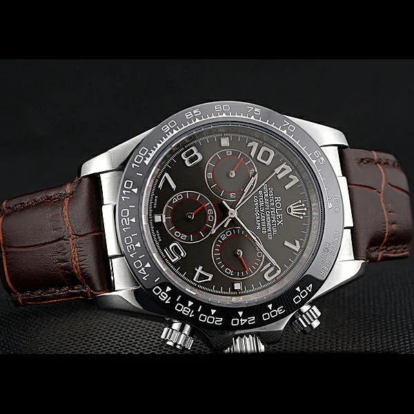 Rolex Cosmograph Daytona Stainless Steel Case Grey Racing Dial Leather Bracelet new60520