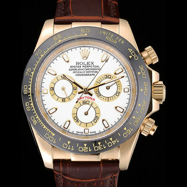 Rolex Cosmograph Daytona Gold Case White Dial Brown Leather Bracelet new60521