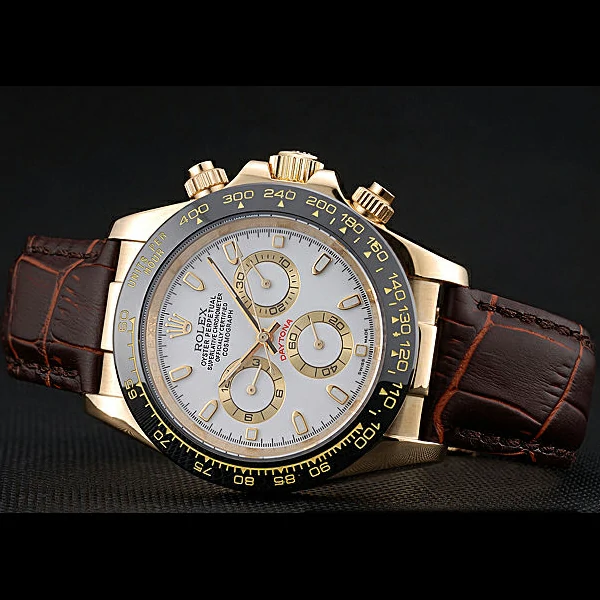 Rolex Cosmograph Daytona Gold Case White Dial Brown Leather Bracelet new60521