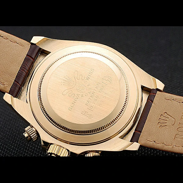 Rolex Cosmograph Daytona Gold Case Black Subdials Brown Leather Bracelet new60522