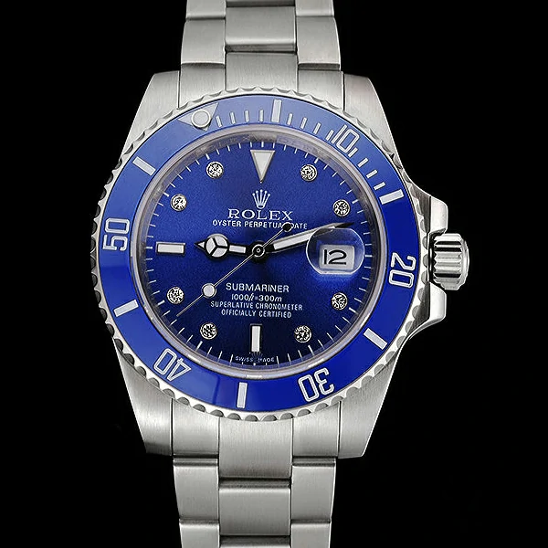Rolex Submariner Stainless Steel Case Blue Dial Diamond Markers Stainless Steel Bracelet new60524