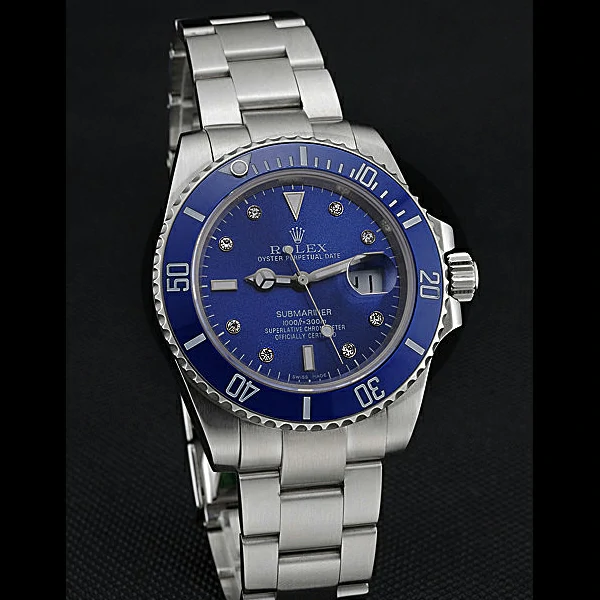 Rolex Submariner Stainless Steel Case Blue Dial Diamond Markers Stainless Steel Bracelet new60524