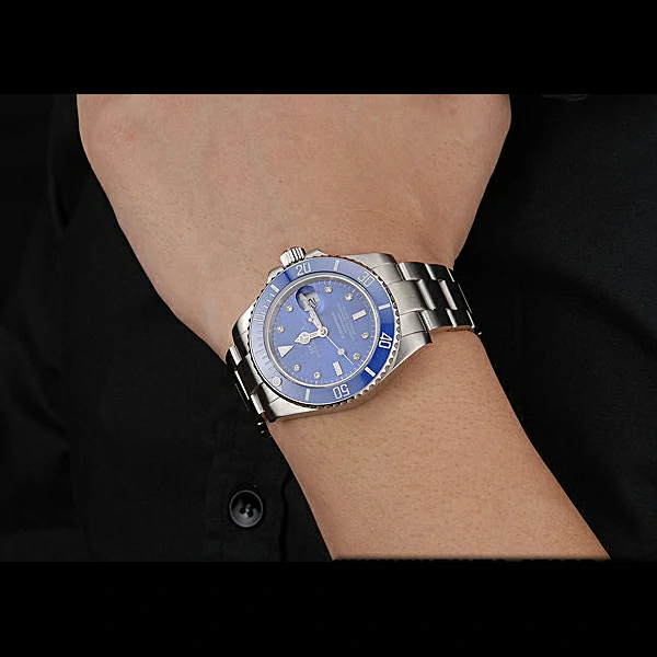 Rolex Submariner Stainless Steel Case Blue Dial Diamond Markers Stainless Steel Bracelet new60524